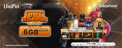 KEBUT – Kejar Bonus Top Up Telkomsel di Ulang Tahun UniPin ke-11!